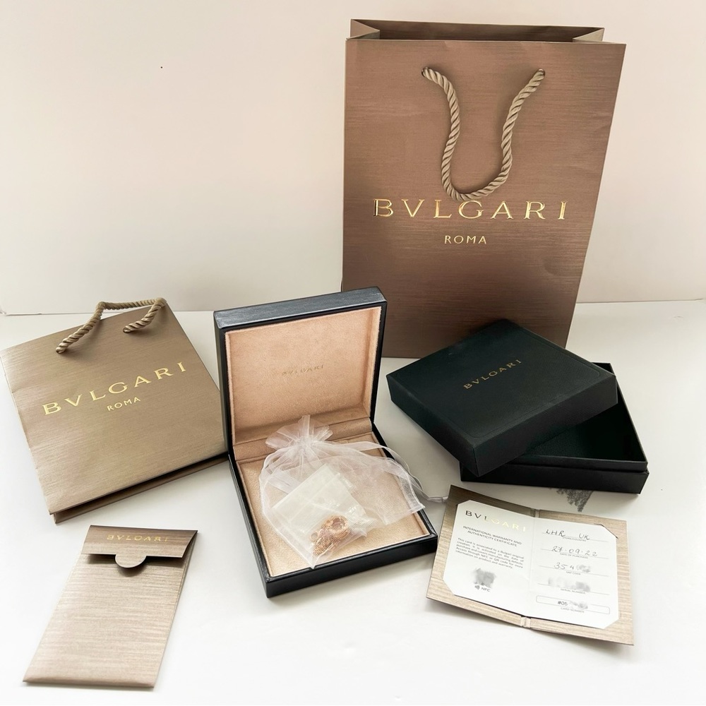 Bulgari Classic Signature B.ZERO1 Necklace Unisex Rosegold with Diamond